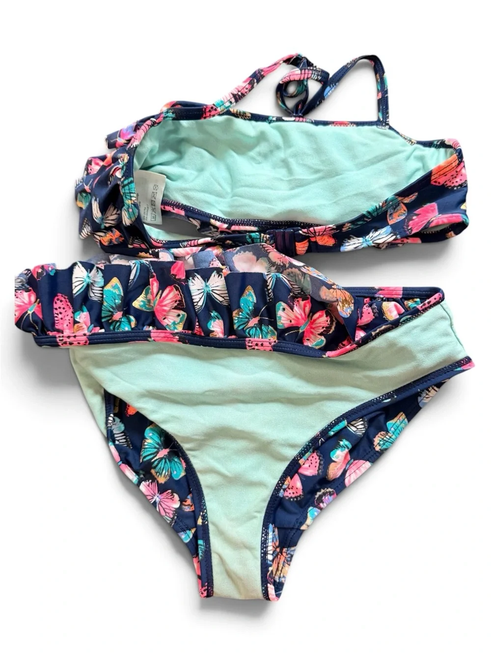 H&M Navy Floral Butterfly Print Swim Set